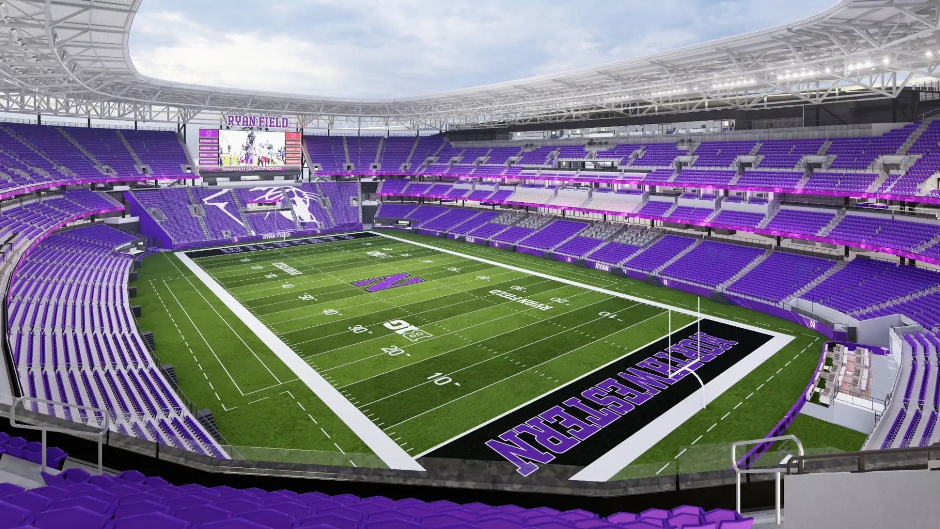 Architectural rendering of the new Northwestern Ryan Field football stadium
